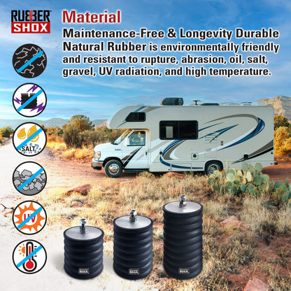 Universal Rubber Bump Stops - For Truck or Recreational Vehicle (RV) front/Rear Suspension System