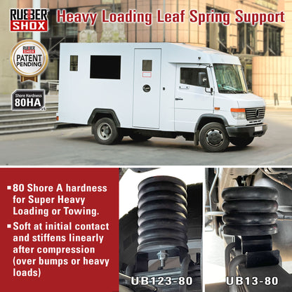 Universal Rubber Bump Stops - For Truck or Recreational Vehicle (RV) front/Rear Suspension System